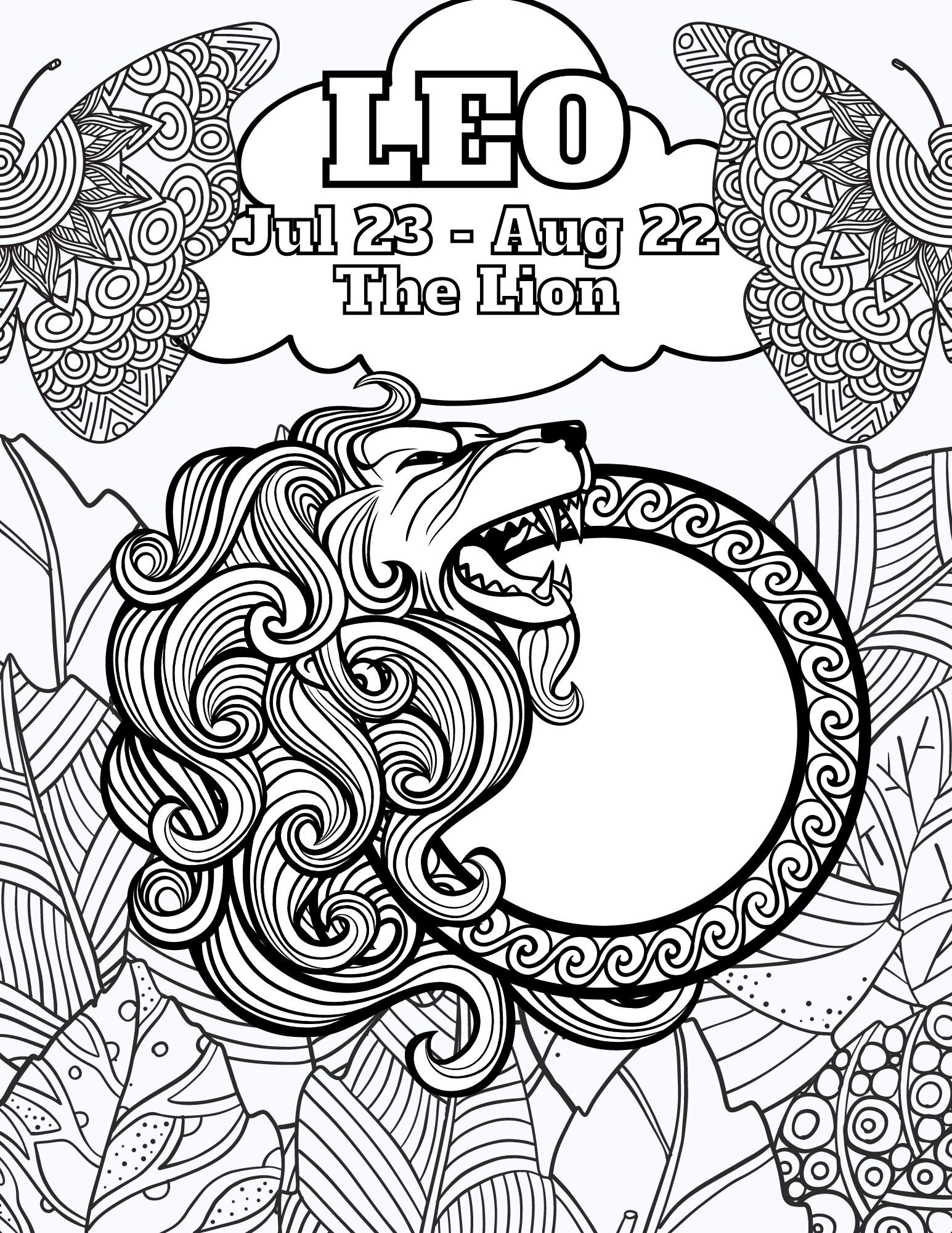 Printable Zodiac Coloring Pages. All 12 Signs of the Zodiac - Etsy