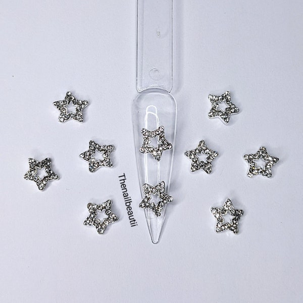 Bling star nail charms 10 pcs