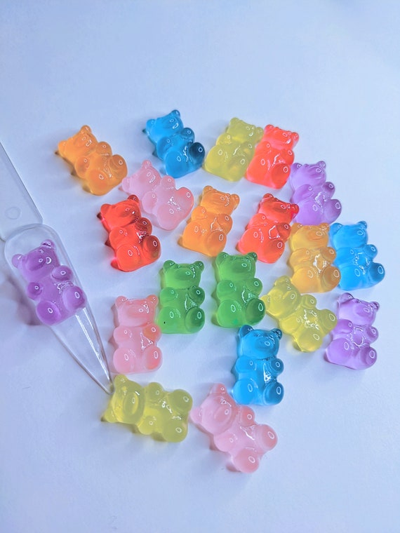 10pcs 3d Kawaii Gummy Bear Nail Charms 