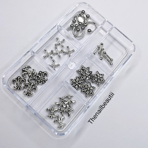 Punk/Rock Silver Nail Charms Bundle (30 pcs)