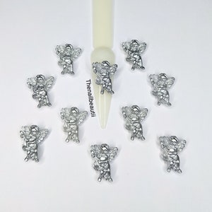 Silver Angel Nail Charms (10 pcs)