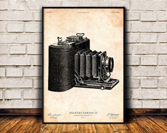 Regalo de fotógrafo, Impresión de cámara vintage, Decoración antigua, Arte de pared retro, Póster vintage