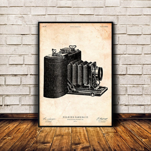 Photographer gift, Vintage camera print, Antique decor, Retro wall art, Vintage poster