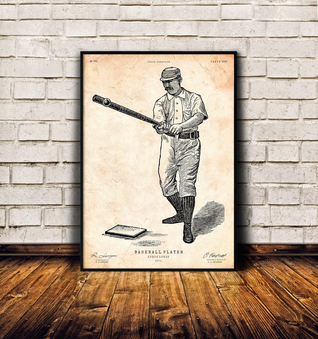 Baseball Wall Art, Batter Poster, Classical Sport Wall Art, USA Wall