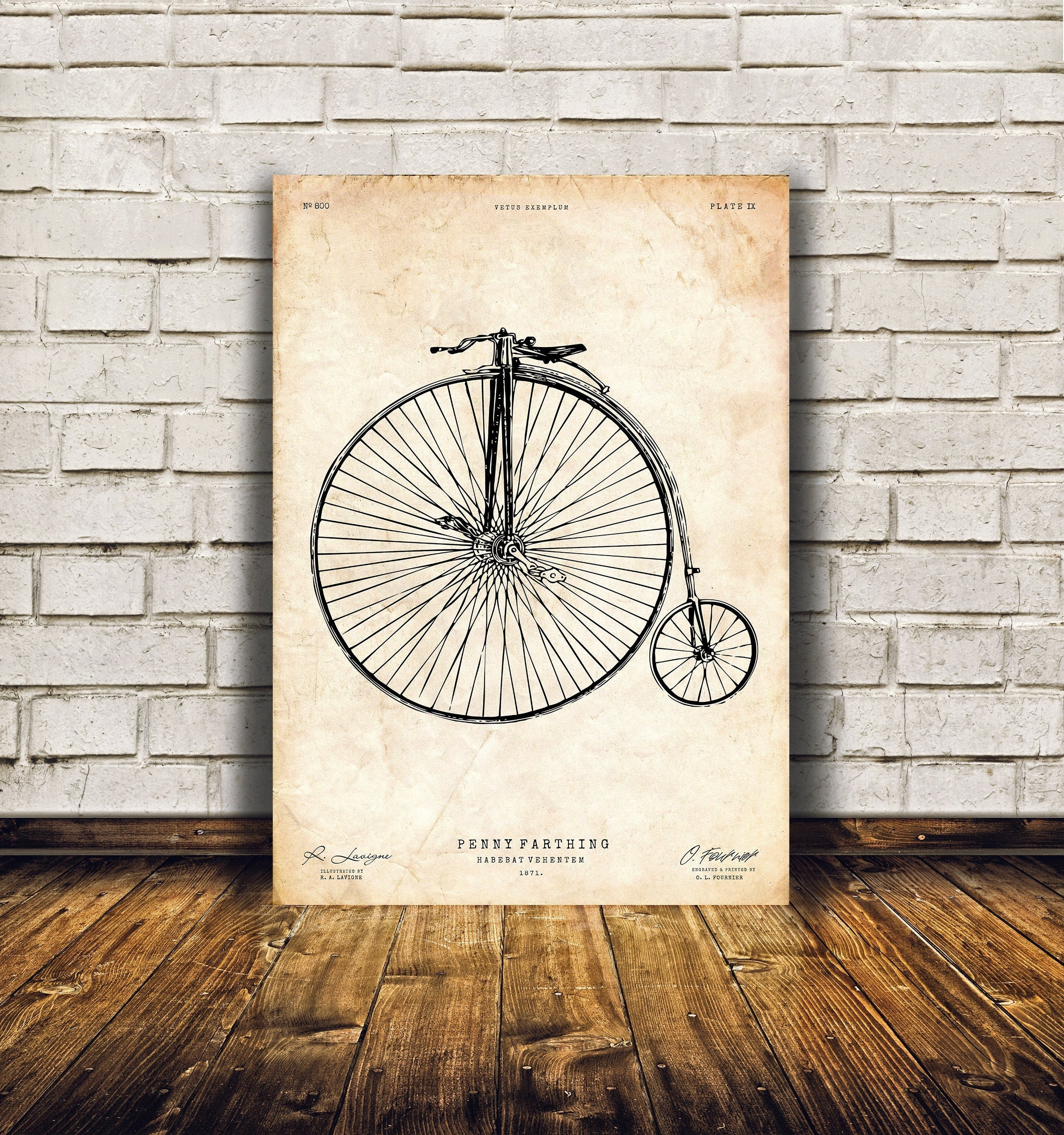 Penny Farthing Art Print, Bicycle Poster, Gift for Cyclist, Victorian ...