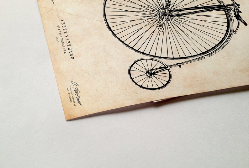 Penny Farthing Art Print, Bicycle Poster, Gift for Cyclist, Victorian ...