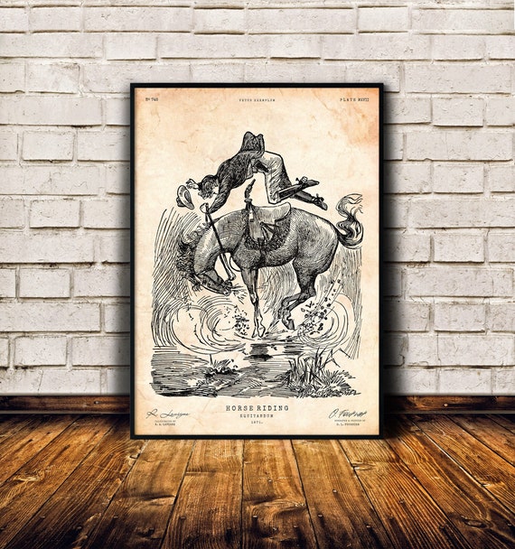 Rodeo poster, Cowboy print, Rustic home decor, Wild West print, Countryside wall art