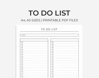 Printable To Do List Planner: A4, A5 Sizes (Digital Download)