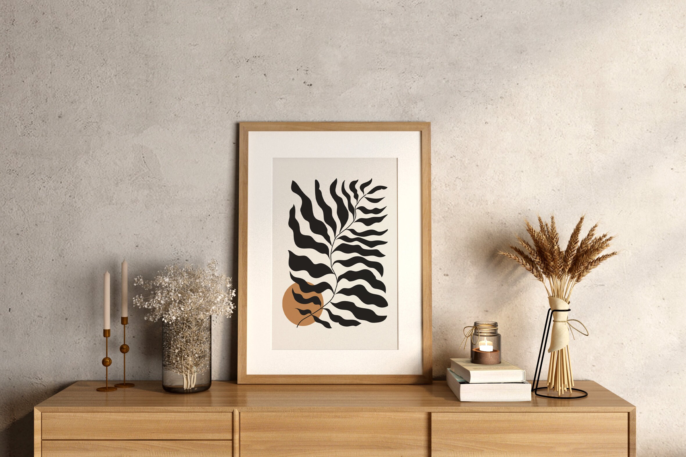 Boho Abstract Print Minimal Printable Wall Art Digital Download Wall ...