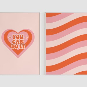 Retro You Can Do It Print Set: Groovy Wall Art (Digital Download)
