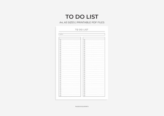 Printable To Do List Planner: A4, A5 Sizes (Digital Download)