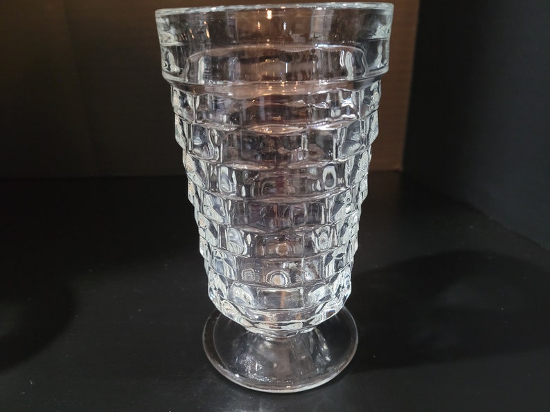 Indiana Whitehall Glass 12 Oz. Footed Cubist Glasses Set of 4 Vintage
