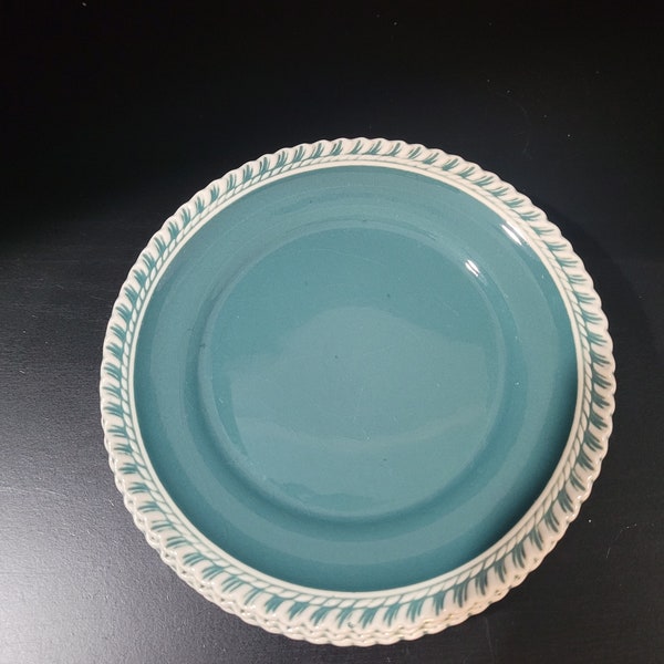 Harker Pottery Set of 4 Teal Bread Plates - 6.25" diameter Vintage