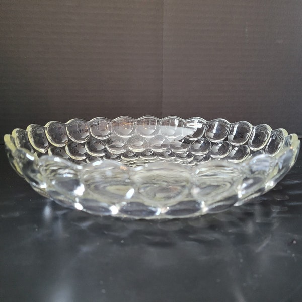 Westmoreland Thousand Eye Pattern Clear Glass 8.5" shallow bowl/dish VTG - AS IS