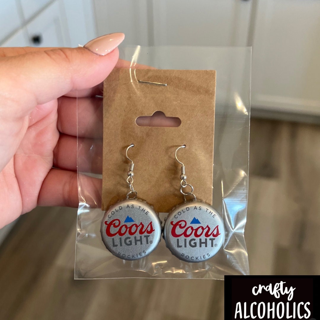 COORS LIGHT EARRINGS Handmade Bottle Cap Earrings Etsy
