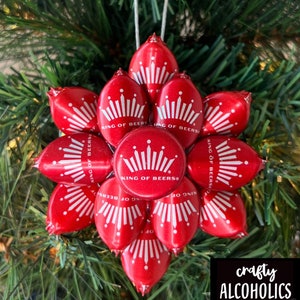 BUDWEISER Christmas Tree Ornament | Handmade | Bottle Cap Ornament | Beer