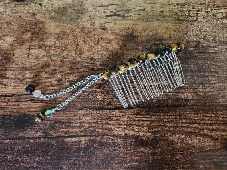 Gemstone Hair Combs With Sword Pendants - Etsy