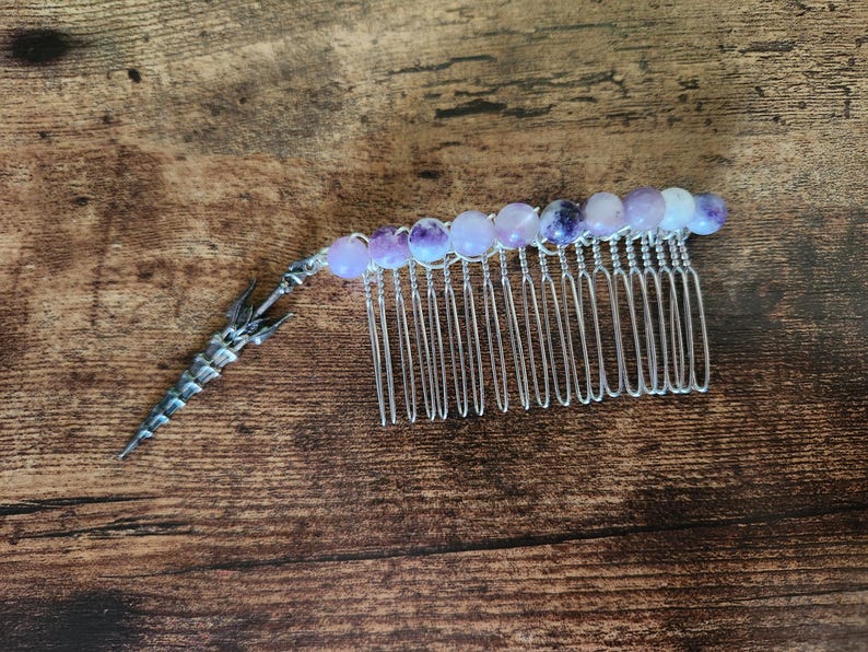 Gemstone Hair Combs With Sword Pendants - Etsy