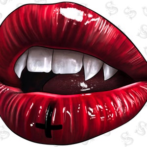 Vampire Lips Png Sublimation Designhand Drawn Lips Pngred - Etsy
