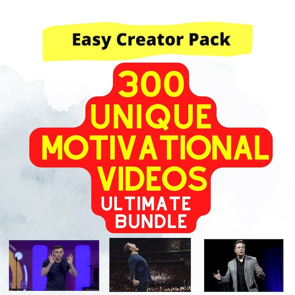 300 vidéos de motivation, pages thématiques de démarrage avec un pack de création de vidéos facile, Youtube, Tiktok, Instagram. Ensemble d'entrepreneurs à succès