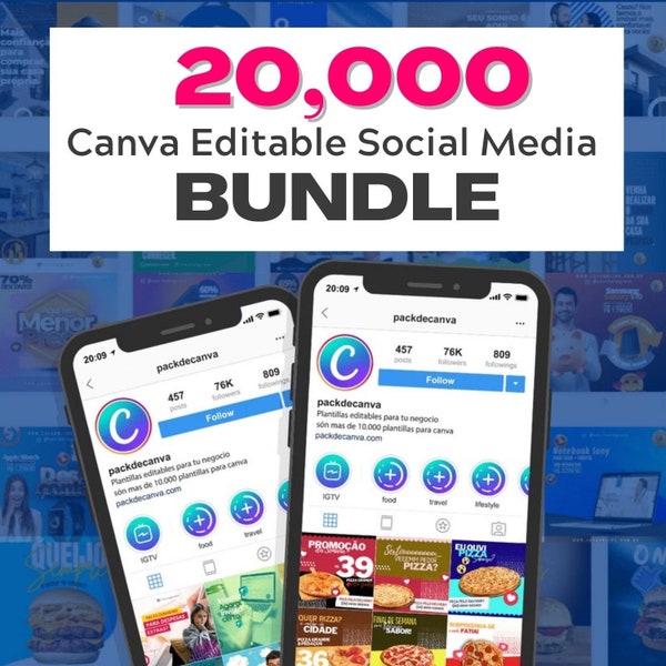 20000 Ultieme sociale mediabundel voor Canva | Canva Instagram-sjabloonbundel | Sjabloonset voor sociale media |