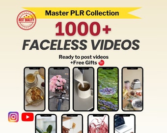 1000 Faceless Video Collection | PLR Videos | With Resell Rights | Faceless Reels |