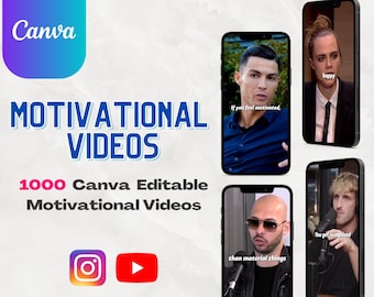 1000 Canva redigerbara motivationsmallar (digital nedladdning)