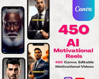 450 AI-motivationsrullar | Canva-redigerbara videomallar