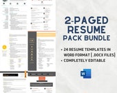 2-Page Resume Template Bundle | Professional, Modern (Editable Word)