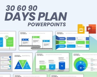 30 60 90 Day Plan PowerPoint Templates | Editable Presentation (Digital Download)