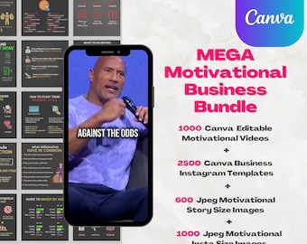 Canva Editable Motivational Videos Bundle, Instagram Reels, TikTok, YouTube