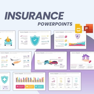 Plantillas de PowerPoint totalmente editables para seguros / Plantillas de PowerPoint para gráficos de seguros / Plantilla de presentación /
