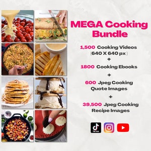 Cooking videos and Recipe Mega Bundle | Videos and Pictures for Instagram, Tiktok, Youtube |