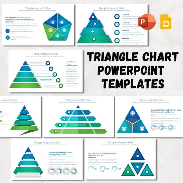 Triangle Charts PowerPoint Fully Editable Templates | Triangle PowerPoint Templates | Presentation Template |