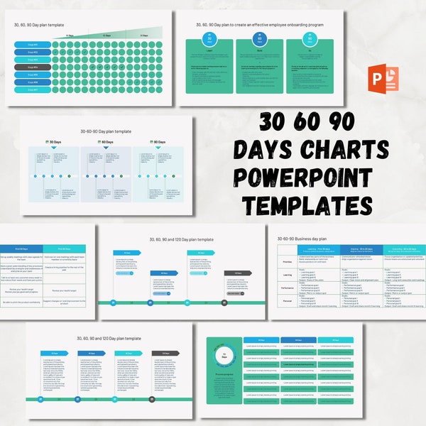 30 60 90 Day Plan Chart PowerPoint Fully Editable Templates | 30 60 90 Day Plan PowerPoint Templates | Presentation Template |