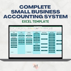 Business Accounting System Excel Template | Small Business Bookkeeping Spreadsheet | Accounting Spreadsheet | Excel Spreadsheet |