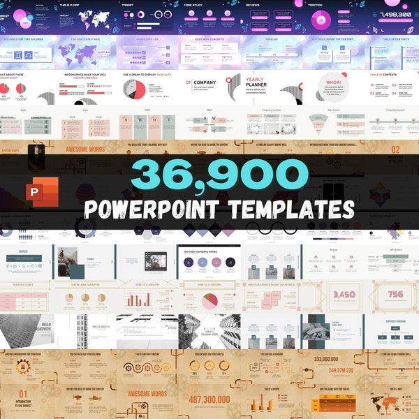 36900 Slides PowerPoint Template | Presentation Premium Template Collection | Unique PPT Bundle |