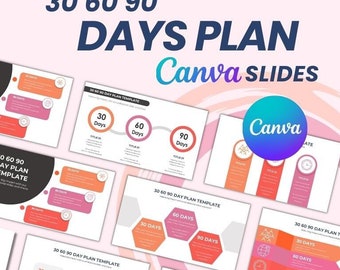 30 60 90 Day Plan Canva Presentation Templates (Fully Editable)
