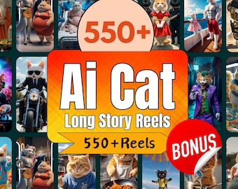 550+ AI Cat Video Reels | Viral TikTok, Instagram, YouTube (MP4)