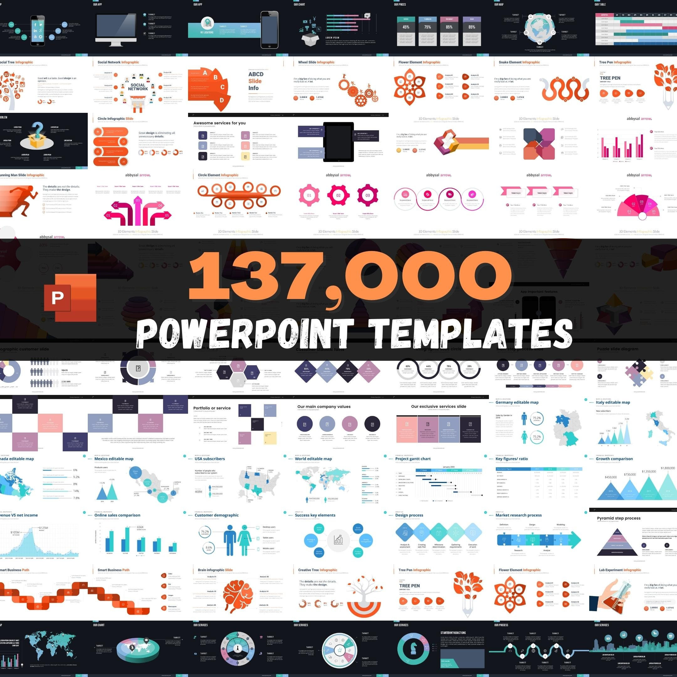 137,000 Slides Powerpoint Template | Presentation Premium Template ...