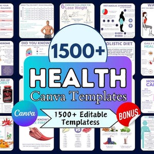 1500+ Canva-infografikmallar för hälsa | Fitness, Näring (redigerbar) bild 1