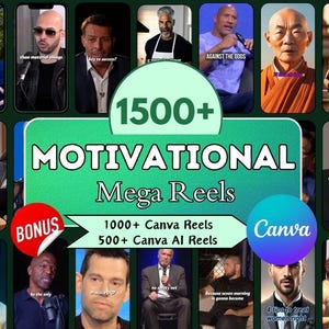 1500+ Canva Editable Motivational Videos | Instagram Reels | Tiktok Ai Motivation | YouTube | Ai Viral Video | TikTok Video Templates |