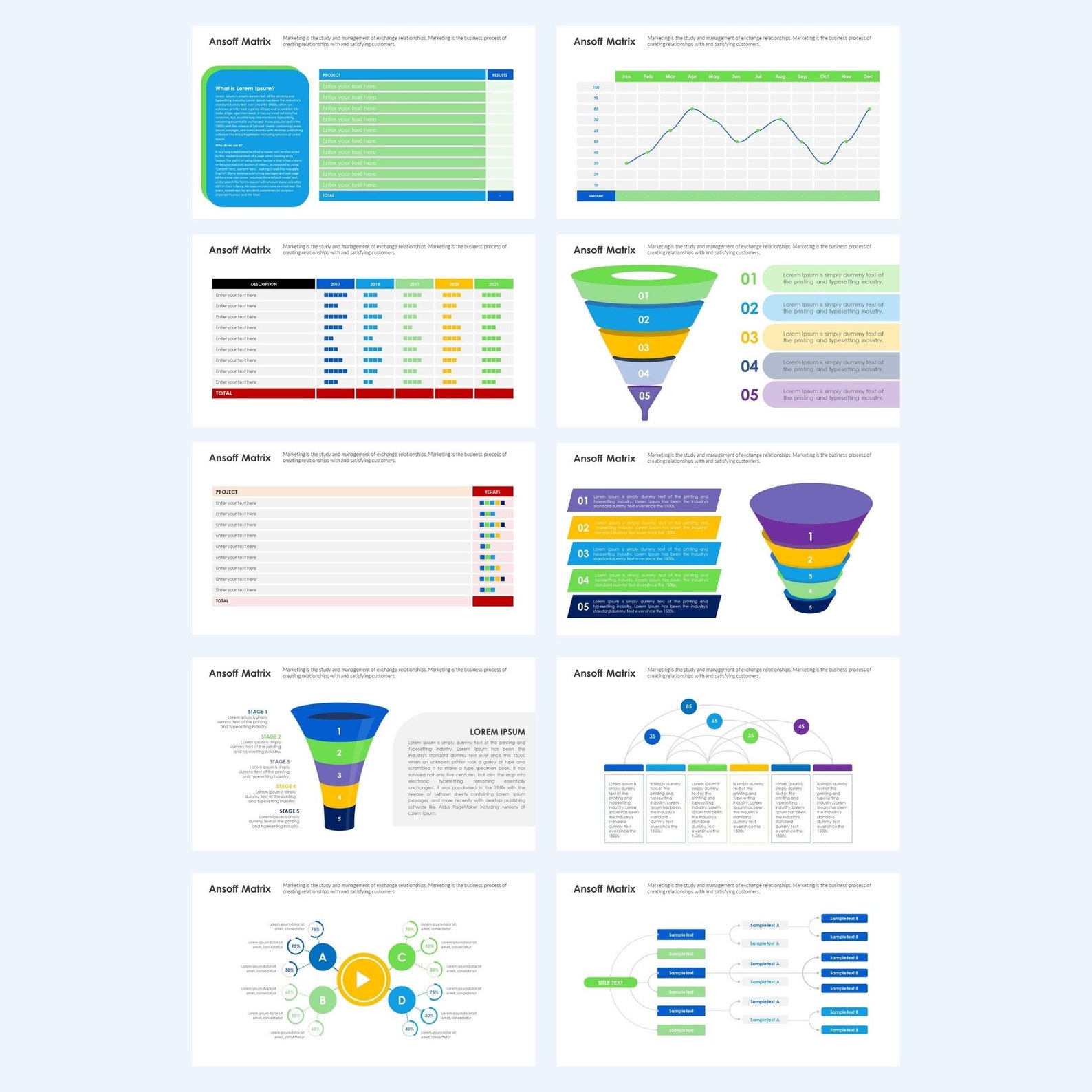 Editable Matrix Chart Powerpoint Templates | Presentation Template - Etsy