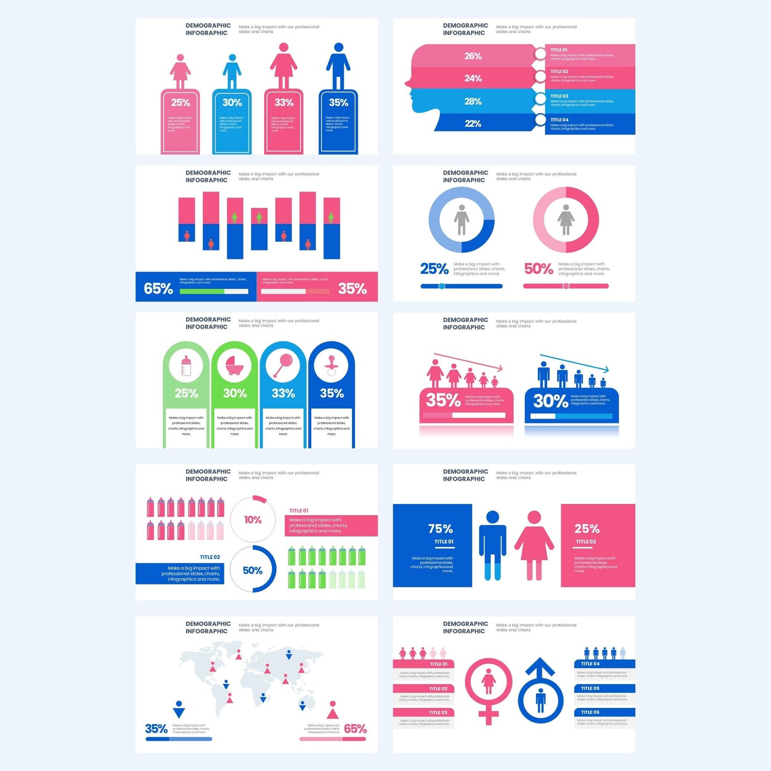 Editable Demographics Chart Powerpoint Templates (20 Slides) - Etsy