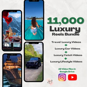 11.000 Luxus-Lifestyle-Reels, Yacht, Auto Videos