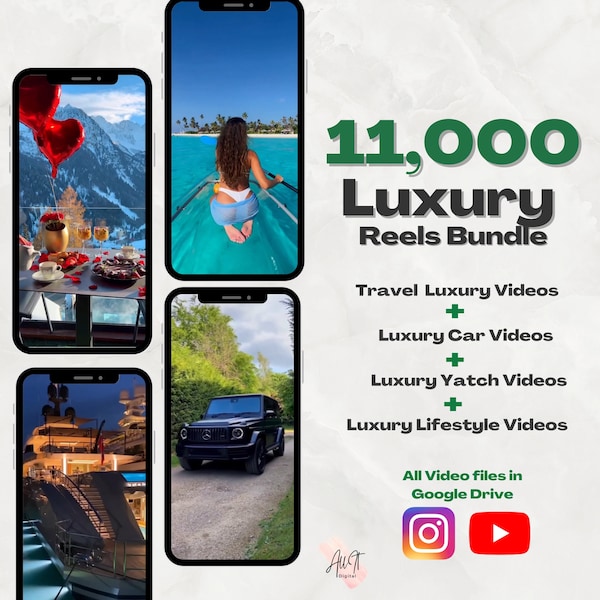 11.000 Luxus Videos | Luxus Yacht Reel Vorlagen | Luxus-Autorollen | Instagram-Vorlagen | Youtube Shorts | TikTok Video Vorlagen |