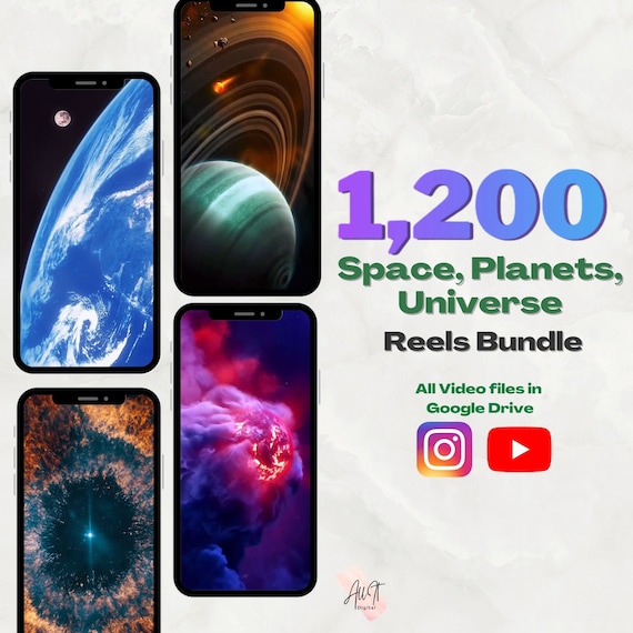 1200 Space Video Reels | Universe, Planets Instagram & TikTok Templates