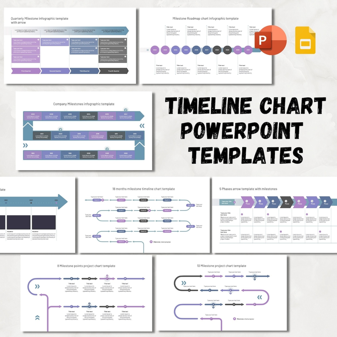 Timeline Powerpoint Fully Editable Templates Timeline Charts Etsy