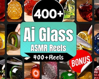 Plus de 400 bobines vidéo ASMR pour la découpe du verre | Contenu TikTok