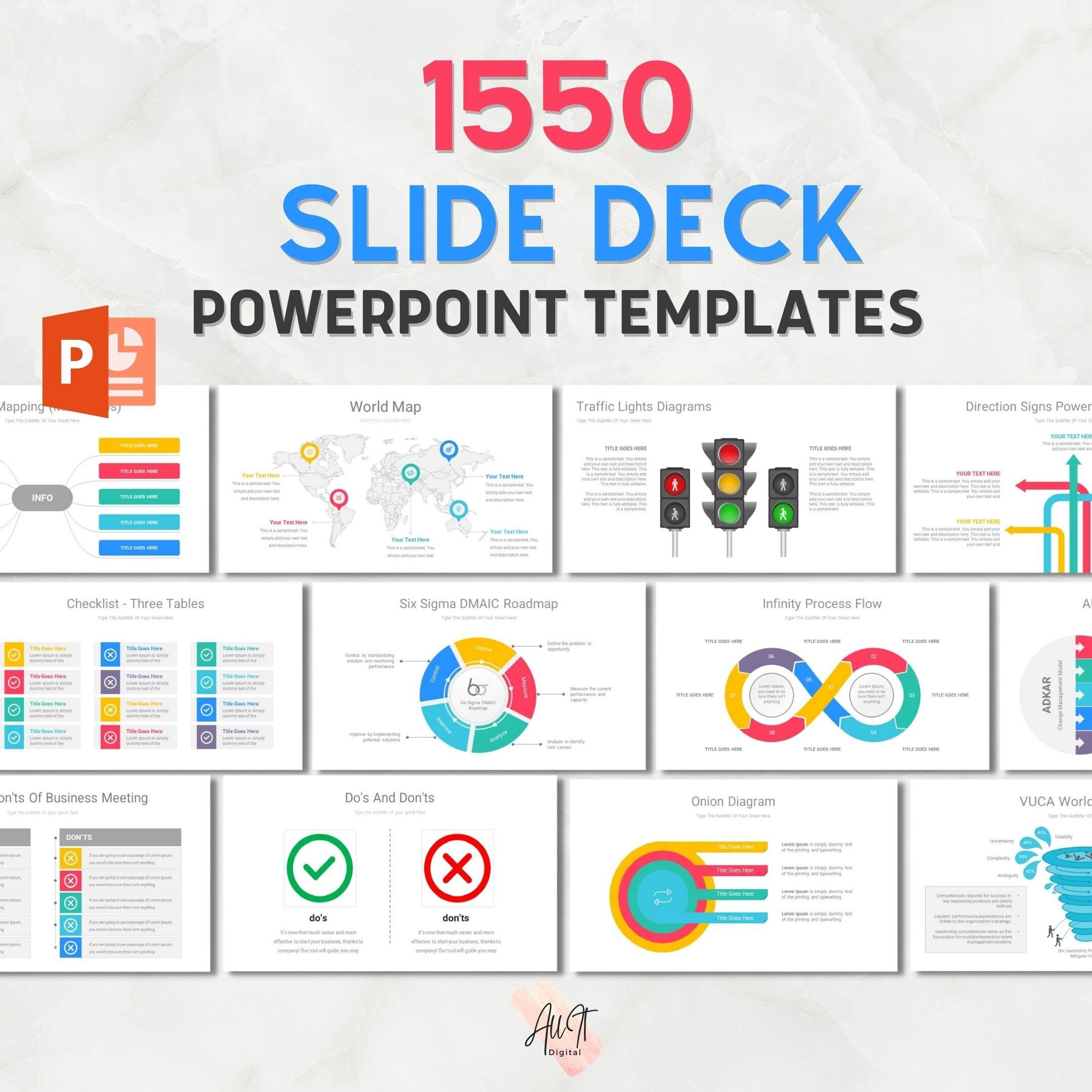 1550 Slide Deck Fully Editable Templates | PowerPoint Templates Bundle | Presentation Deck Template Bundle |